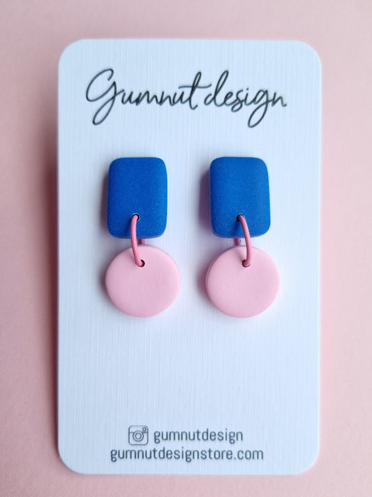 Blue and Baby Pink Dangles