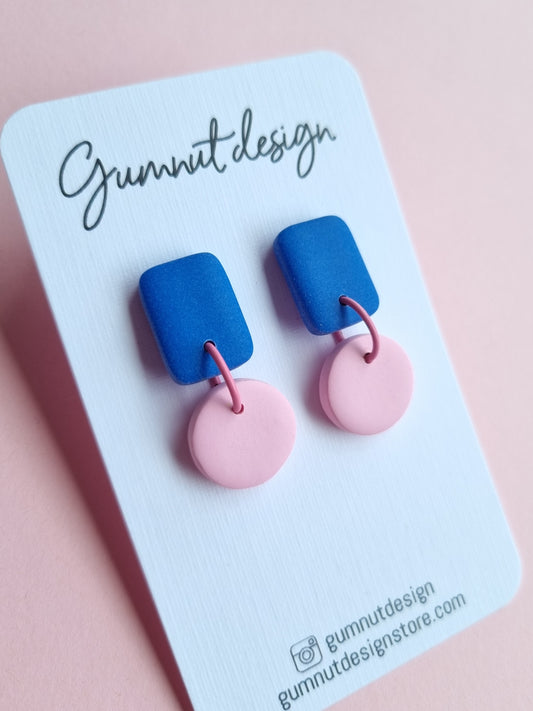 Blue and Baby Pink Dangles