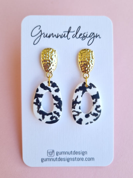 Organic Donut Dangle - Black and White