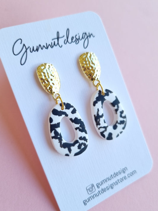 Organic Donut Dangle - Black and White