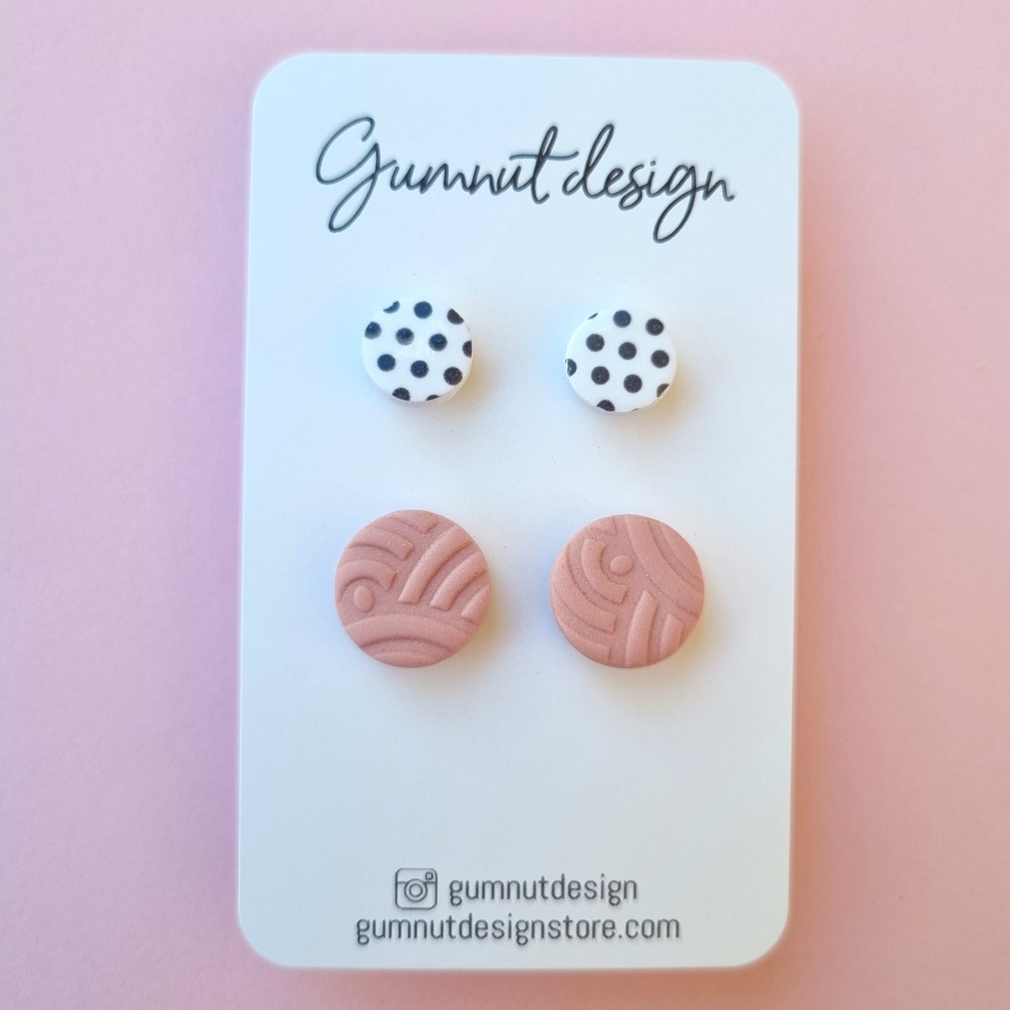 Rose Pink and Spotty Studs