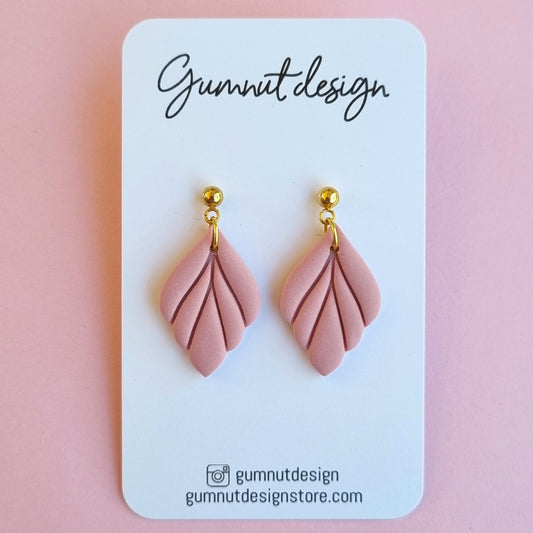 Dusty Pink Leaf Dangle