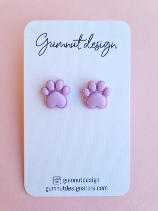 Lilac Paw Studs