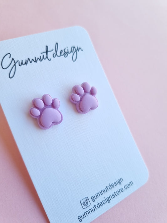Lilac Paw Studs