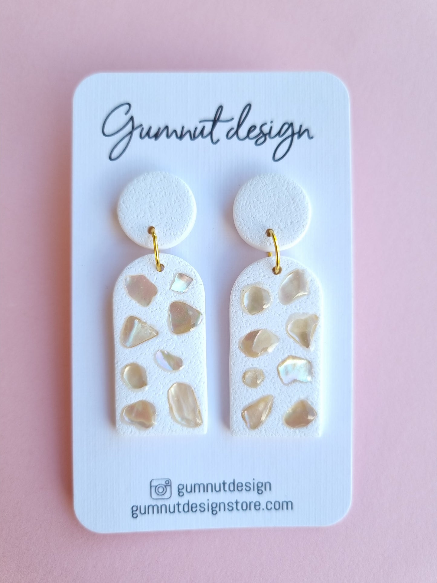 White Shell Chip Dangles