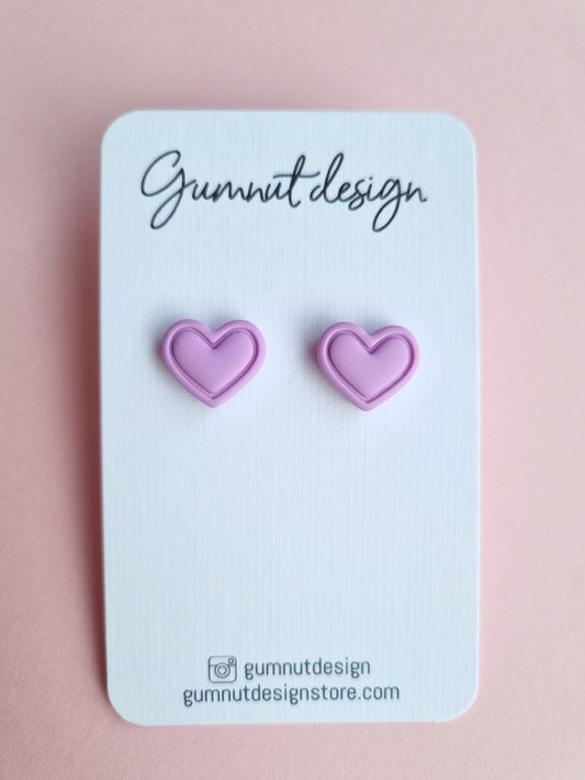 Lilac Heart Studs