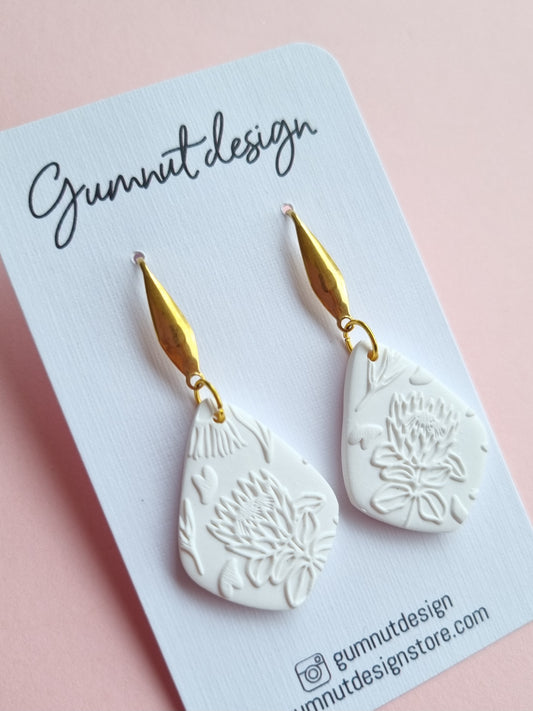White Native Flower Dangle