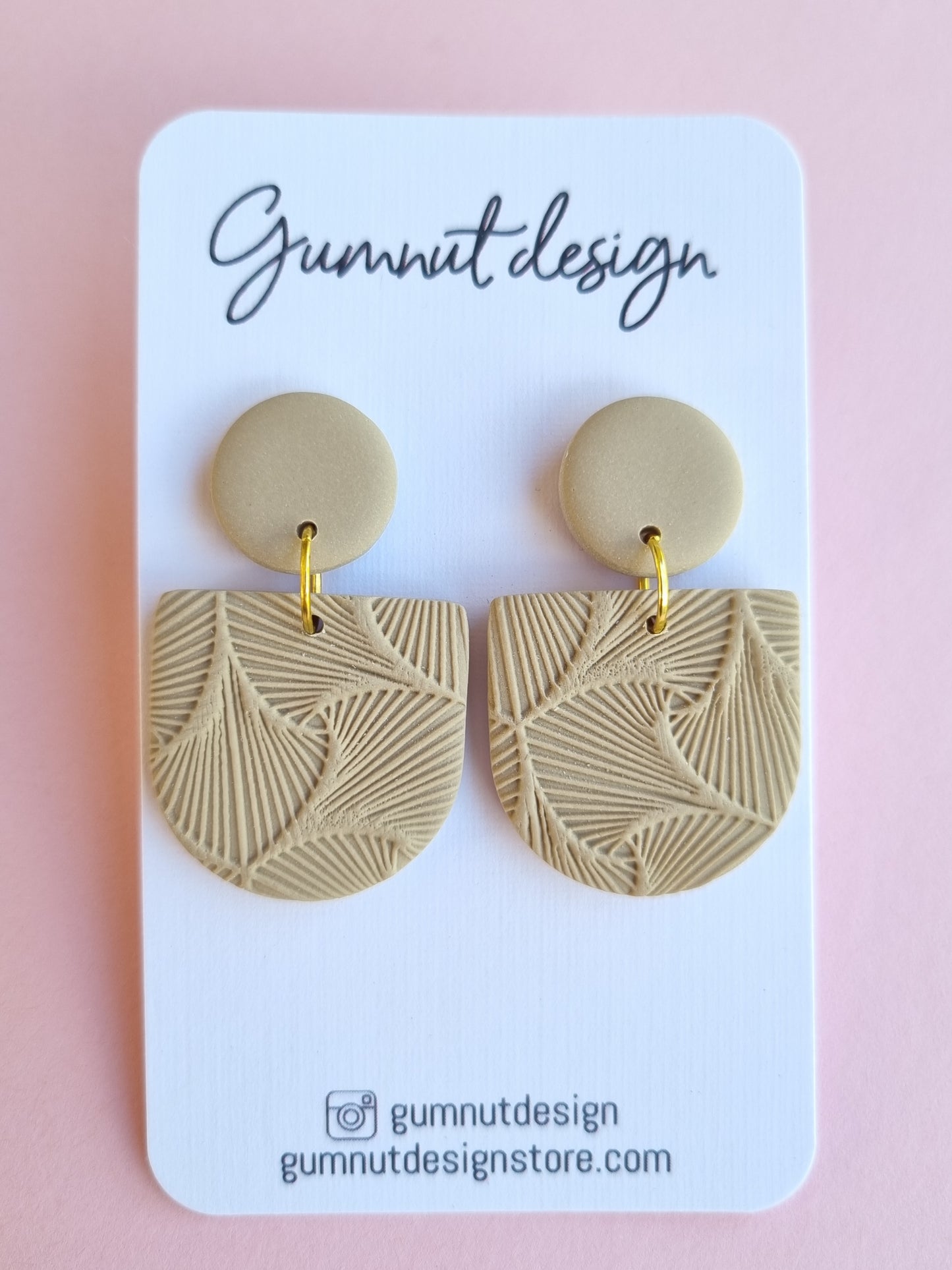 Sandy Beige Textured Dangle