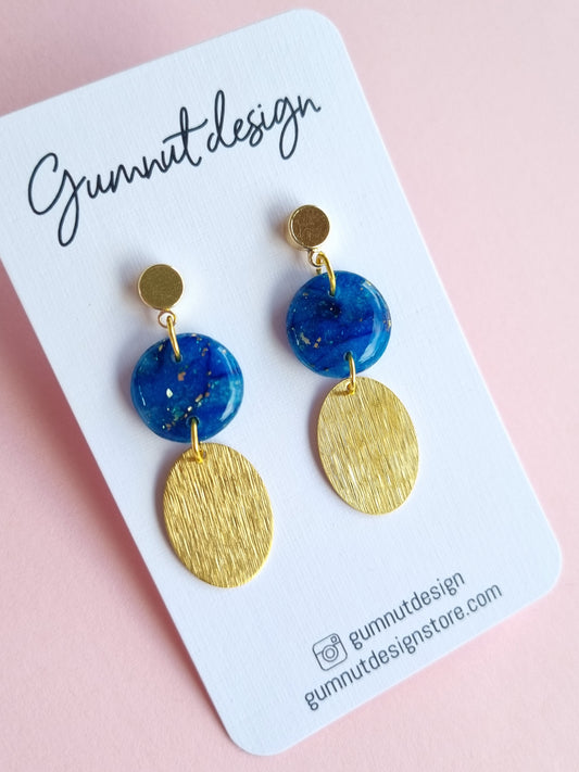 Sapphire Blue and Gold Foil Dangle #5