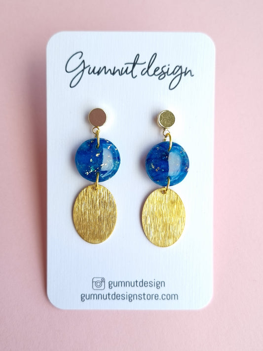Sapphire Blue and Gold Foil Dangle #5