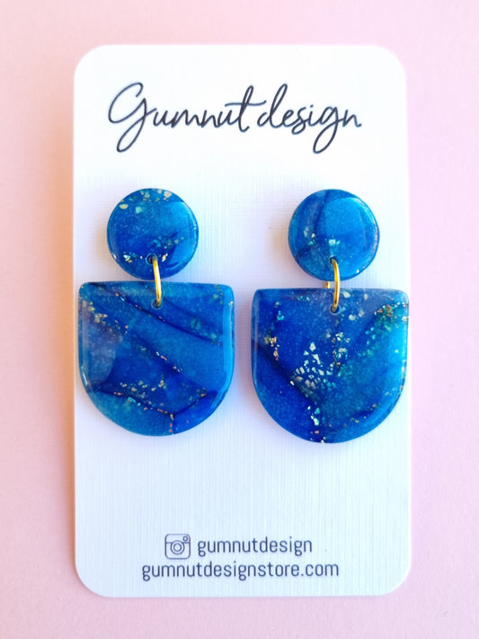 Sapphire Blue and Gold Foil Dangle #1