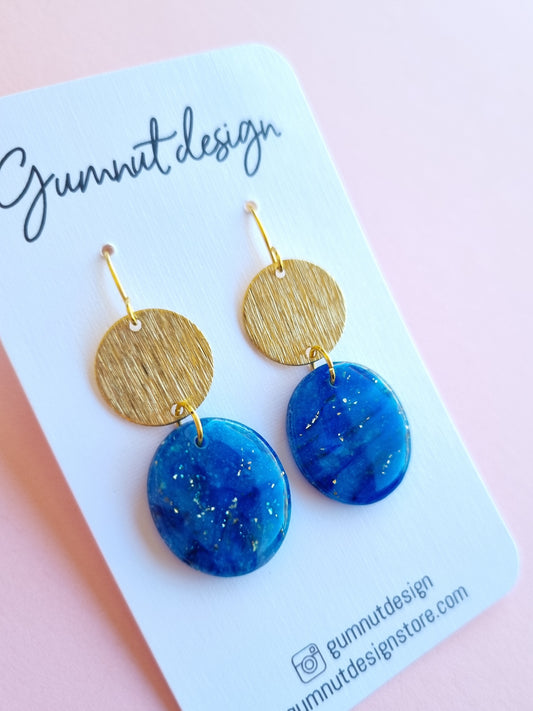 Sapphire Blue and Gold Foil Dangle #2